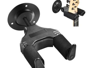 OTraki Colgador de Guitarra Electrica para Pared con Gravedad Bloqueo Automático Soporte Duradero Guitar Wall Hanger para Bajo, Mandolina, Violín y Múltiples Instrumentos