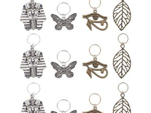 LALAFINA 24 Piezas Adornos Colgantes De Rastas Anillos De Joyería Para El Cabello Rastas Puños De Metal Anillo Para Mujer Anillos De Mujer Perder Caparazón Colgante Grande Aleación De Zinc