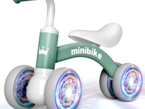 HappyGoLucky Bicicleta sin Pedales Niños 1 2 3 Años, Juguete Niños 1 Año Bici Bebe con Cuatro Ruedas Luminosas, Regalo Bebe Correpasillos Bebe 1 año como Regalo Cumpleaños Navidad