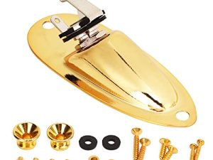 Jack de Salida de Guitarra de Barco, Juego de Placa de Enchufe de Entrada de Salida de Pastilla de Guitarra Eléctrica de Metal Dorado para Piezas de Repuesto de Guitarra Eléctrica Instrumentpartsandac
