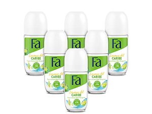 Fa – Desodorante Roll-On Limones del Caribe – 50ml (pack de 6) Total: 300ml – Frescor
