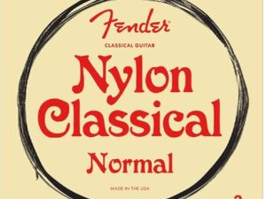 Fender Cuerdas acústicas de nailon, 100 transparentes/plateadas, extremo de amarre, calibres .028-.043, paquete de 3