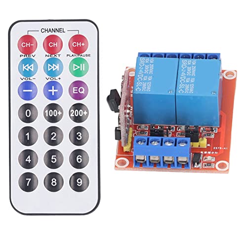 Módulo de relé de Control Remoto, Disparador Bidireccional Ligero de 2 Canales, relé de Interruptor Remoto de 10 A, 3 Modos de Trabajo para Fábrica (24V)