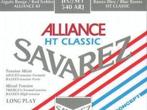 Savarez – Cuerdas para Guitarra Clásica Concert Alliance HT 540ARJ Juego Tensiones Mezcladas Rojo/Azul (Standard/Alta)