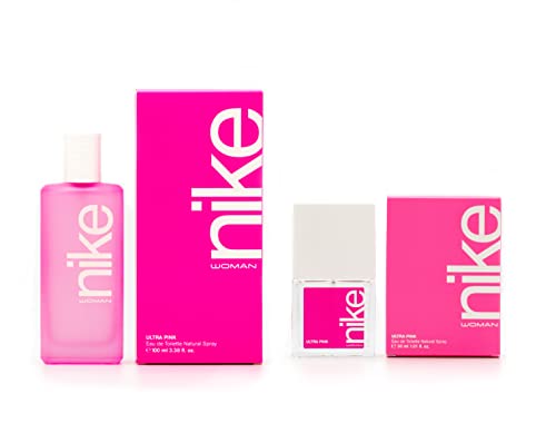 NIKE - Ultra Pink, Colonia Mujer, Promoción 100 ml + 30 ml, Pack 2 Productos, Perfume Formato Spray, Eau de Toilette Natural y Femenina, Aroma Oriental Gourmand, Fragancia Fresca, Rebelde y Duradera