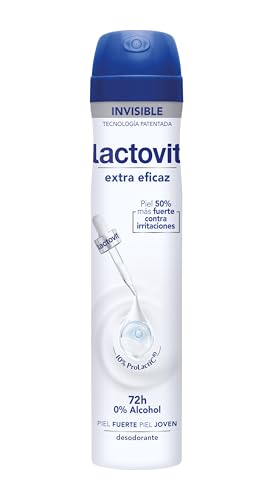 Lactovit - Desodorante Extra Eficaz con Microcápsulas Protect, 0% Alcohol, Anti-irritaciones y Eficacia 48H, El ambalaje puede variar
