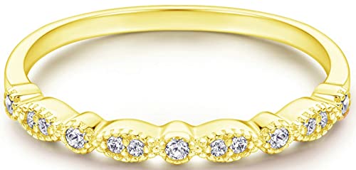 Whoiy 925 Sterling Silber Ringe Ringe Silber 925 Blumenkrone mit Zirkonia mit Schmuckbeutel Gold Gr.49 (15.6)