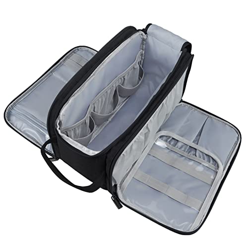 Gloppie Neceser Hombre Bolsa de Aseo Cosméticos para Mujer Neceseres Viaje de Avión Estuche Organizador de Maquillaje y Accesorios de Playa, Negro