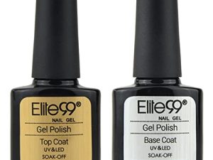 Elite99 Esmaltes Semipermanentes de Uñas en Gel UV LED, 2pcs Kit de Esmaltes de Uñas 7,3ml (Base y top coat)