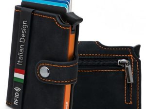 BEWMER 2 Cartera para Hombre y Mujer | Tarjetero con Monedero | Billetera Minimalista Porta Tarjetas de Crédito (Protección RFID), Billetes y Monedas