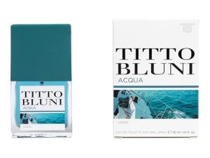 TITTO BLUNI – Acqua Uomo, Colonia Hombre, 30 ml, Formato Viaje en Spray, Perfume Hombre, Eau de Toilette Natural y Masculina, Aroma Especiado e Intenso, Fragancia Atractiva y de Larga Duración