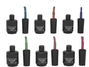 Juego de Esmaltes de Uñas Holográficos, 6 Colores, Efecto de Doble Brillo, Textura Suavizante, Pintura en Gel para Decoración de Uñas, para Uso en Salón