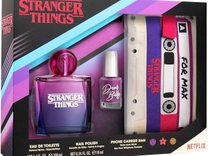 Stranger Things Estuche con EDT 100 ml, Esmalte de uñas y Bolso para móvil
