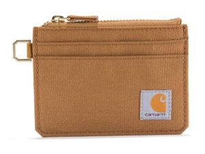Carhartt Carteras Resistentes para Mujer, Disponibles en Varios Estilos y Colores, Pato de Nailon con Cremallera, Color marrón, Talla única