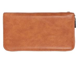 Cartera para Tarjetas de Crédito, Cartera para Tarjetas de Crédito de Cuero PU Suave Portátil, con Cremallera, 2 Compartimentos con Correa de Mano para Efectivo para Tarjeta de