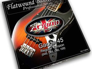 Flatwound ADAGIO PRO – Cuerdas para bajo eléctrico 45-100, níquel estándar, calibre regular