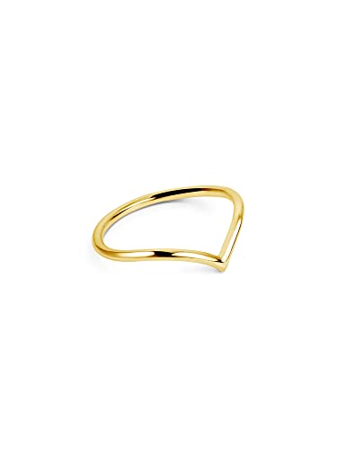 SINGULARU - Anillo Peak - Anillo de Plata de Ley con Acabado Baño en Oro de 18 Kt - Joyas Para Mujer - Hecho en España - Varias Tallas y Acabados - Talla 20