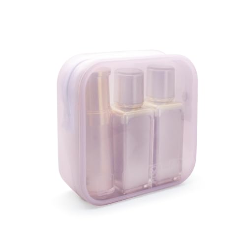 WisePoint Neceser Bolso, Neceser Maquillaje de Silicona Neceser de Viaje para Mujer con Mango, Bolsa Aseo Mujer Portátil de Fitness y Natación (Rosa)