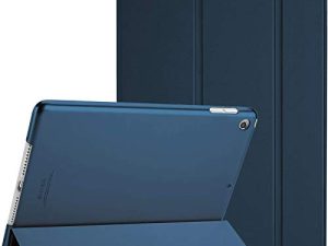 ProCase Funda para iPad 10.2″ iPad 9 2021 / iPad 8 2020 / iPad 7 2019 Generación, Carcasa Folio Ligera Delgada Tapa Inteligente Reverso Translúcido Soporte -Azul Marino