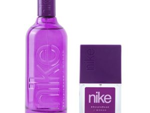 NIKE – Purple Mood, Colonia Mujer, Promoción 150 ml + 30 ml, Pack 2 Productos, Perfume Formato Spray, Eau de Toilette Natural y Femenina, Aroma Floral Gourmand, Fragancia Fresca, Dulce y Duradera