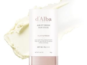 d’Alba Air Fit Fresh Stick SPF50+ PA++++, Vegano, No Pegajoso, Acabado Sedoso y Empolvado, Protección Solar Portátil, Cuidado de la Piel Coreano, 19 g / 0.67 oz