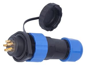 Zócalo de Enchufe Impermeable, Conexión Roscada del Conector de Poder del Reborde AC380V para Equipos Electrónicos(5 núcleos (380V 25A))