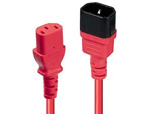 LINDY 30478 – Cable de extensión IEC C14 a IEC C13 (2 m), Color Rojo