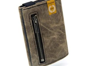 GUGGIARI® – Portatarjetas de crédito antirRFID con elástico, bolsillos para monedas y billetes, cartera con 4 persianas para hombres, compacto y delgado con bolsillo para moneda, verde, small, Cartera