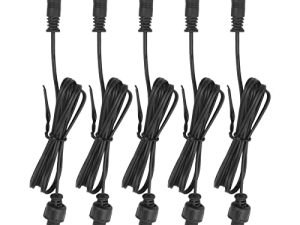 Cable de extensión de luz de Cubierta Impermeable, fácil conexión para jardín, 5 uds. De Longitud, Conector Macho Hembra de 3,3 pies para Patio y Exterior