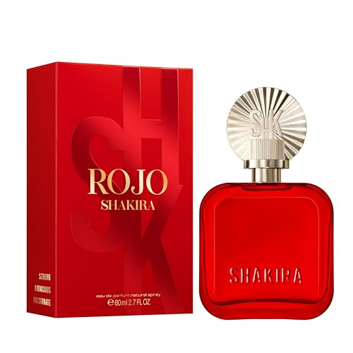 Shakira, Perfumes, ROJO by Shakira Eau de Parfum para Mujer, Larga Duración, Fragancia Potente, Sensual y con encanto, Notas florales, especiadas y ámbar, Optimo para uso diario, 80 ml