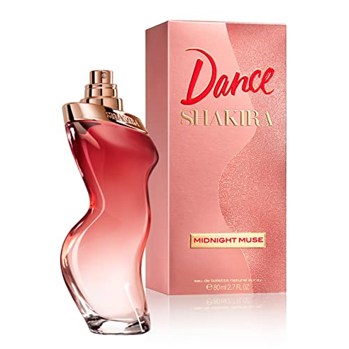 Shakira, Perfumes, Dance Midnight Muse, Eau de Toilette para Mujer, Larga duración, Fragancia femenina, romántica y con encanto, Notas frutales, florales y de vainilla, Optimo uso diario, 80 ml