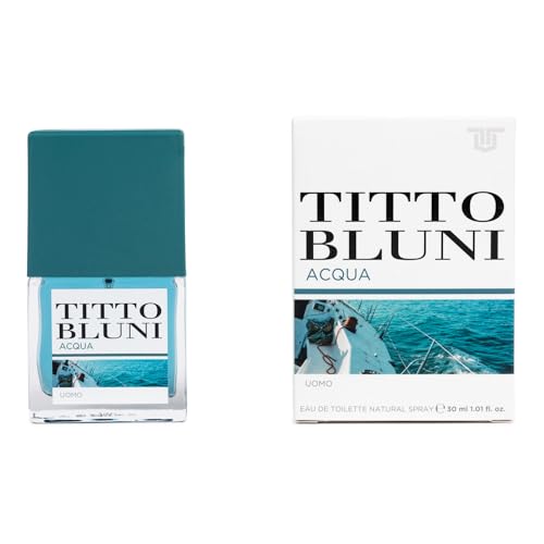 TITTO BLUNI - Acqua Uomo, Colonia Hombre, 30 ml, Formato Viaje en Spray, Perfume Hombre, Eau de Toilette Natural y Masculina, Aroma Especiado e Intenso, Fragancia Atractiva y de Larga Duración