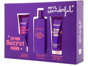 MR WONDERFUL – I’m Your Secret Passion, Estuche de Regalo Mujer, Colonia 75ml + Crema Manos 75ml + Crema de Cuerpo Glow Edition 75ml, Eau de Toilette Femenina, Aroma Floral Oriental Amaderado