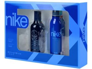 NIKE – Viral Blue, Perfume 100 ml + Desodorante Hombre Spray 200 ml, Estuche Regalo Hombre, Pack Nike 2 Piezas, Masculino, Fresco e Inolvidable, Colonia Cítrica y de Larga Duración