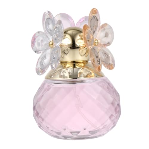 CRILSTYLEO 1 Perfume Para Mujeres Botellas De Fragancia Vacías Contenedor De Aroma Vintage Aromas De Coche Para Mujer Soporte Para Esponja De Fregadero Talco Perfumado Para Mujer Rosa Vidrio