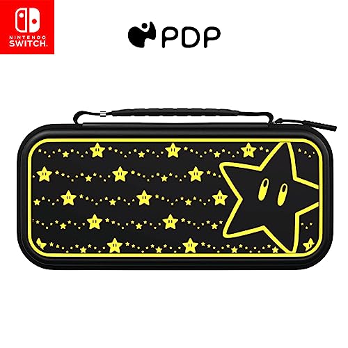 PDP Funda de viaje Plus Glow: Super Star para Nintendo Switch, Nintendo Switch Lite, Nintendo Switch - Modelo OLED, Super Star