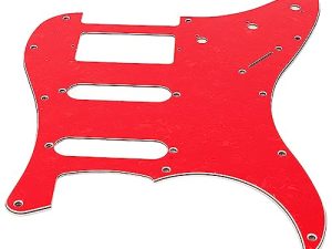 Placa Frontal de Golpeador de Guitarra, Golpeador de Guitarra Fácil Instalación Mejor Blindaje Plástico Duradero con Herrajes para Rendimiento (Color rojo perla GSSH67)