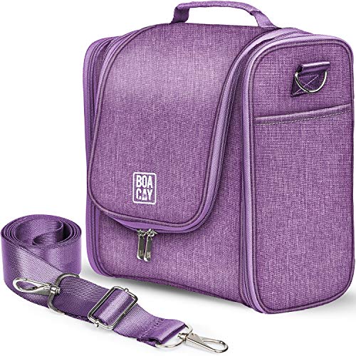 BOACAY Neceser Grande para Mujer y Hombre, Bolsa de Aseo Colgante, Bolso Baño y Viaje, Organizador de Maquillaje, Kit para Cosméticos, Accesorios (X-Large) Wild Purple