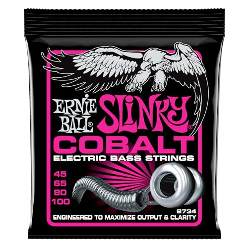 Ernie Ball Super Slinky Cobalt P02734 - Cuerdas para bajo eléctrico, cobalto, calibre 45-100