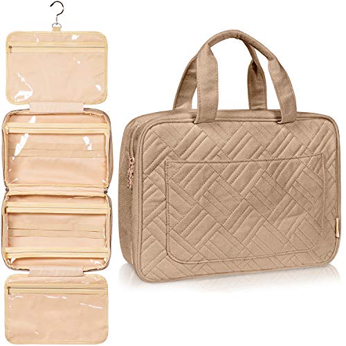 BOACAY Neceser Grande para Mujer y Niña, Bolsa de Aseo Colgante, Bolso Baño y Viaje, Organizador de Maquillaje, Kit para Cosméticos, Accesorios