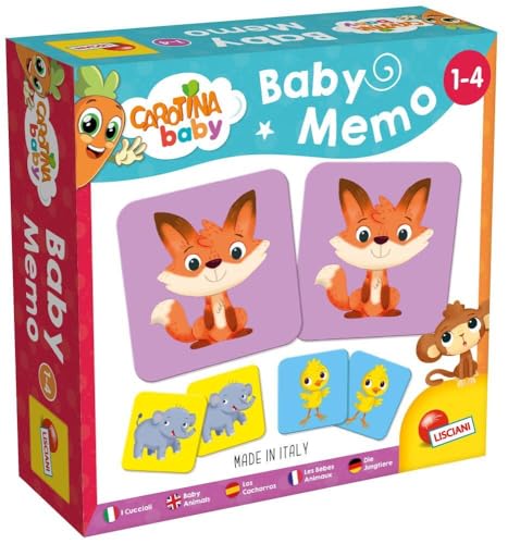 Liscianigiochi - Carotina Baby - Baby Memo - Los Bebés Animales - Juego de Sociedad Educativo - Juego de Memoria y Reflexión - 24 Tarjetas - Para Niños de 1 a 4 años