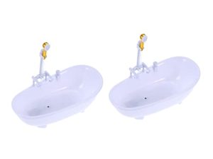 Abaodam 2 Piezas Cubo de Ducha de muñeca bañera niño bañera muñeco Juguete Coral Muebles Accesorios para Bebe Piscina de muñecas bañera de muñeca Mini Tina alberca bebé niño pequeño