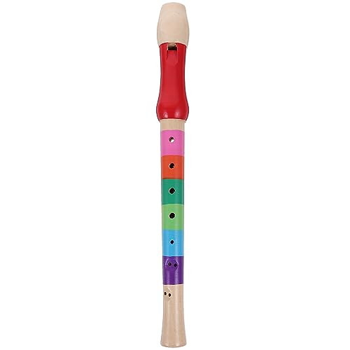 ULTNICE - Flauta dulce de madera con 8 agujeros, soprano, instrumento de viento para niños (color al azar)