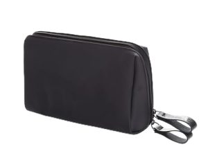 Qwesure Xixi Neceser de nailon pequeño, impermeable, ligero, multifuncional, bolsa de almacenamiento, bolsa de lavado para viajes, Negro , Casual