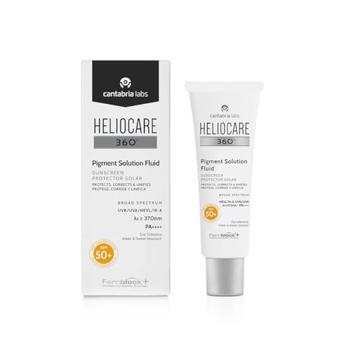 Heliocare 360° Pigment Solution Fluid Spf 50+, Fotoprotección Facial, Ultraligero, Previene y Corrige Manchas, Unifica el Tono de la Piel, Sin Color, 50 Mililitros