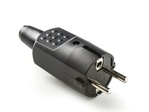 FAMATEL – Clavija 4,8mm I PVC goma I TT I 16A I 250V I Negro