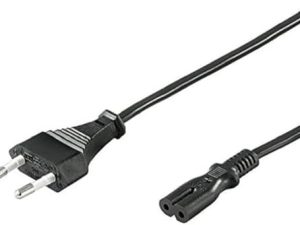 PremiumCord Cable de Alimentación de 230 V, 3 m, con Enchufe Europeo A Enchufe Europeo Doble C7 de 2 Pines, IEC 320, Recto, Color Negro