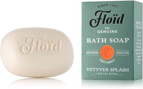 Floid Vetyver Splash Bath Soap, pastilla jabon de baño 100% vegetal, jabon con manteca de karite pura y lecticina y para proteger la piel y dejarla suave y flexible