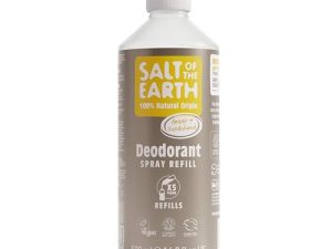 Natural Deodorant Spray Refill by Salt of the Earth, Amber & Sandalwood – Vegan, Long Lasting Protection, Leaping Bunny Approved, Made in the UK – 500ml