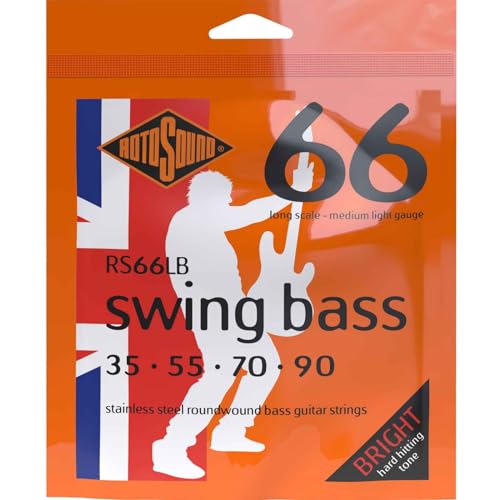Rotosound Cuerdas para Bajo Eléctrico SWING 66 STAINLESS SETS 4-cuerdas RS66LB Stainless Medium Light 35-90
